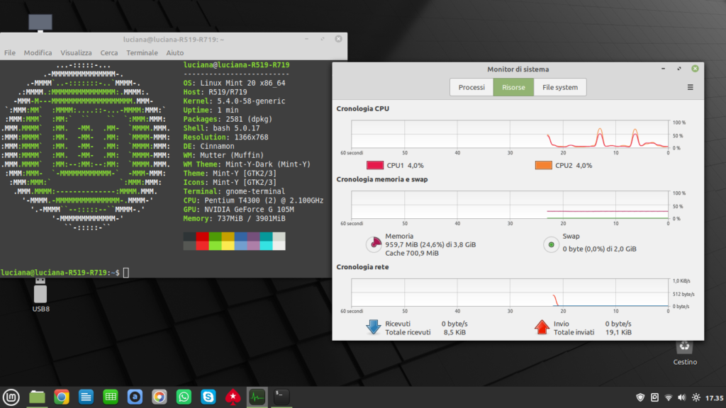 Linux Mint in notebook Samsung