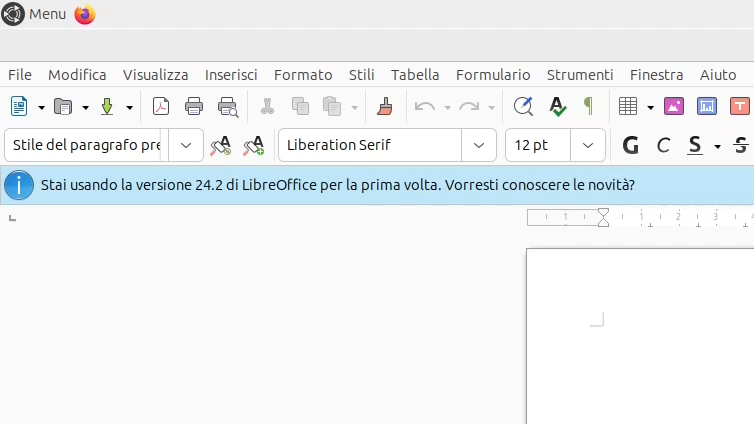 LibreOffice 24.2 in Ubuntu MATE 24.04 LTS