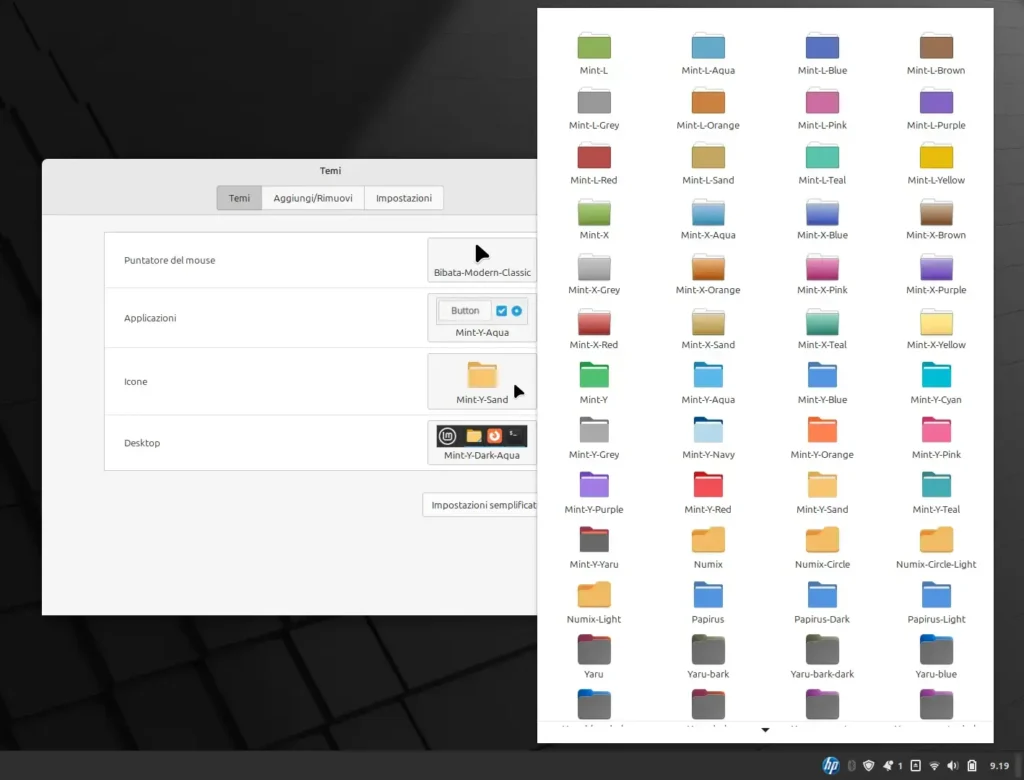 Impostazioni avanzate dei temi in Linux Mint