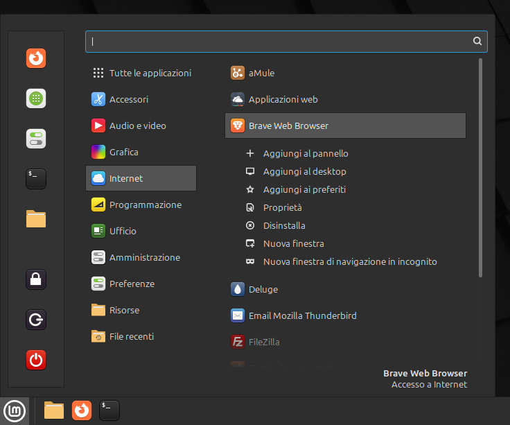 Installazione di Brave Web Browser in Linux Mint