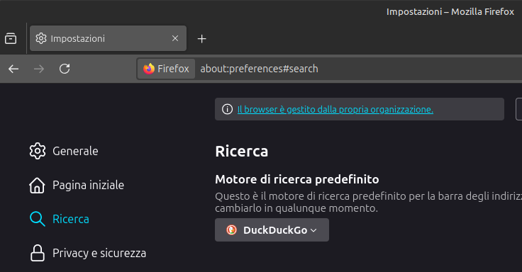 Modifica del motore di ricerca di Firefox