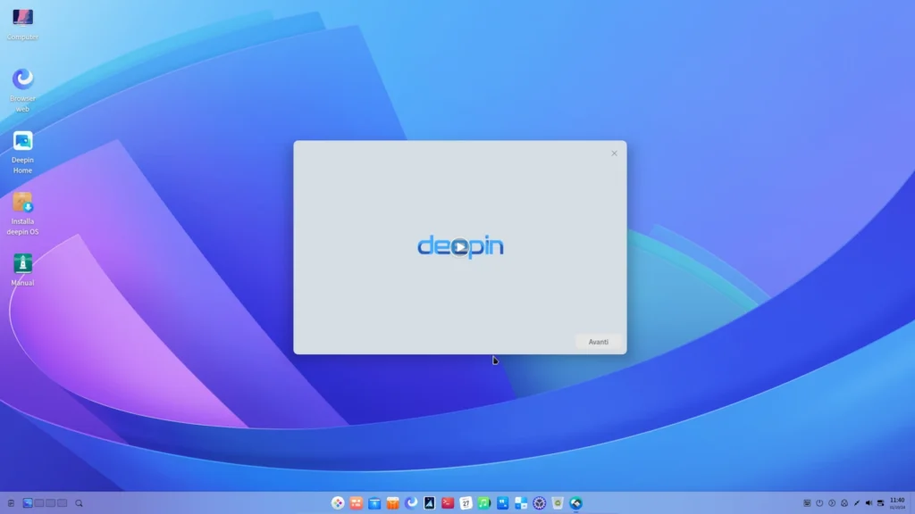 Il desktop di Deepin 23