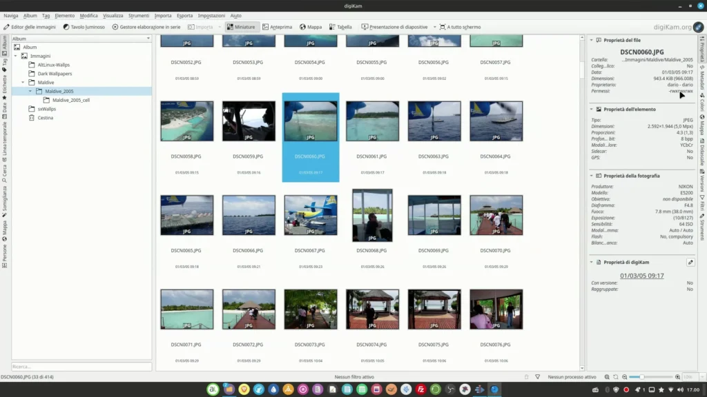 Schermata di digiKam