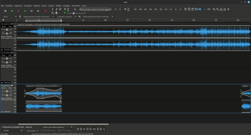 Tenacity, per audio editing