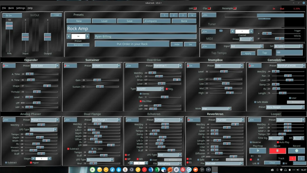 Rakarrack: suoni di chitarra e basso con Linux