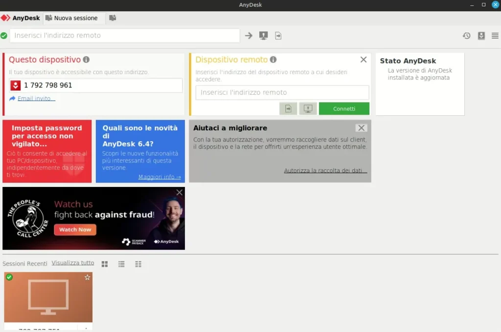 Anydesk: per il controllo desktop remoto